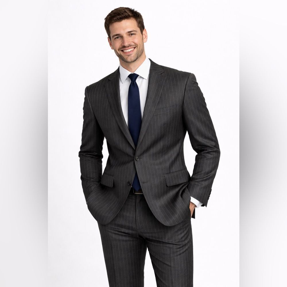 S. Cohen Prestige Vitale Barberis Canonico Wool Pinstripe Blazer Sport Coat 42R